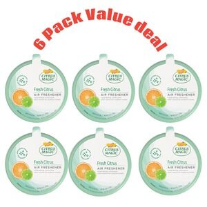 (6 Pack) Citrus Magic Odor Absorbing Solid Air Freshener, Fresh Citrus, 8-Ounce